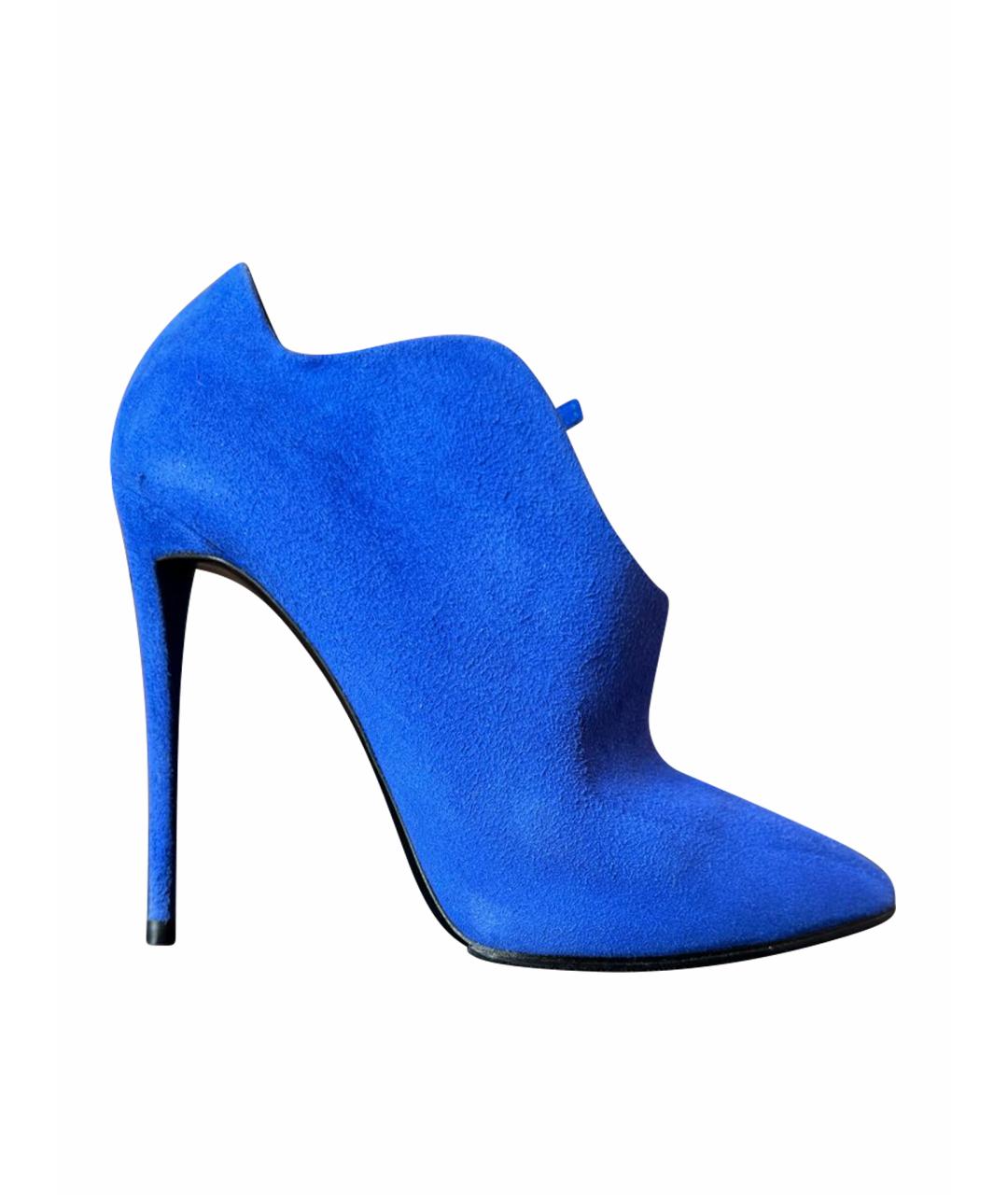 GIUSEPPE ZANOTTI DESIGN Синие замшевые ботильоны, фото 7