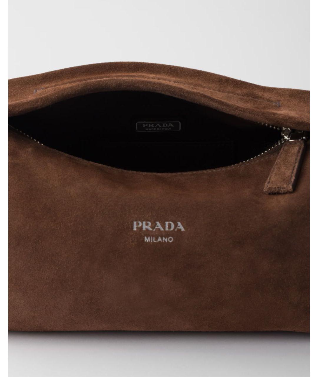 PRADA Коричневая кожаная сумка на плечо, фото 4
