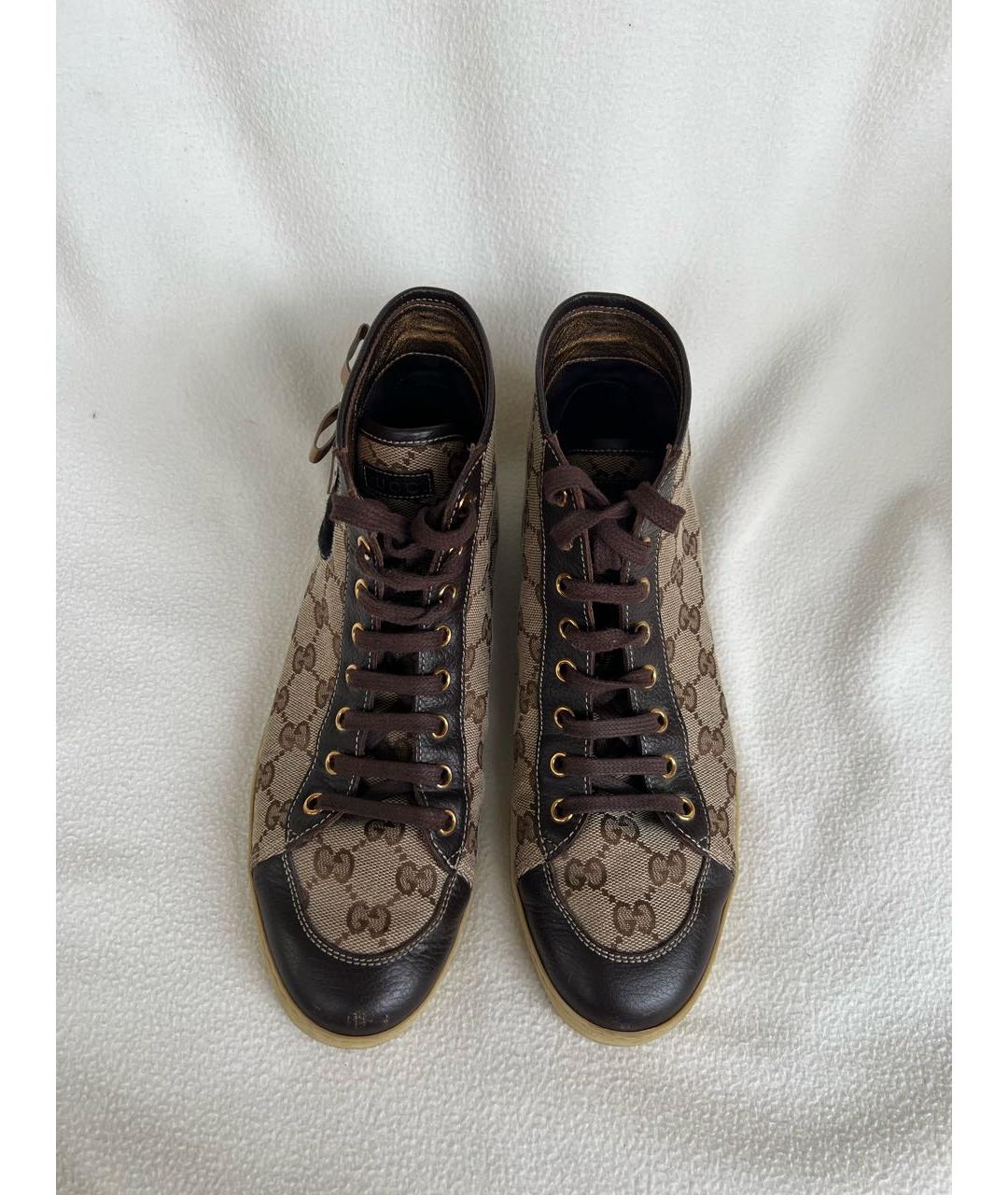 GUCCI Коричневые кеды, фото 6