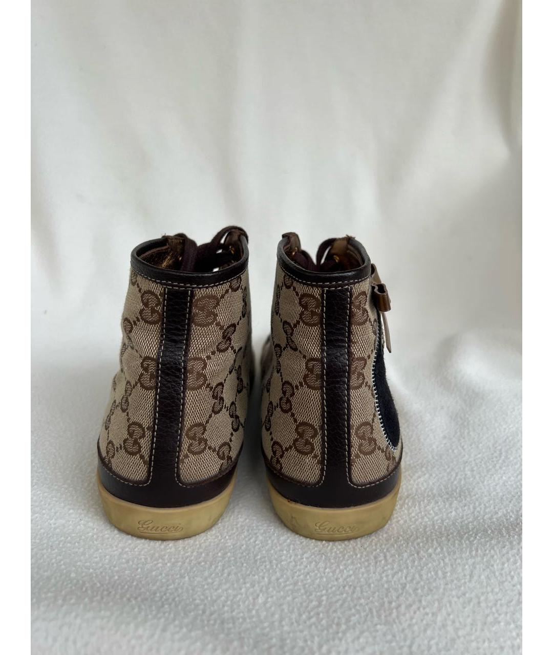 GUCCI Коричневые кеды, фото 4