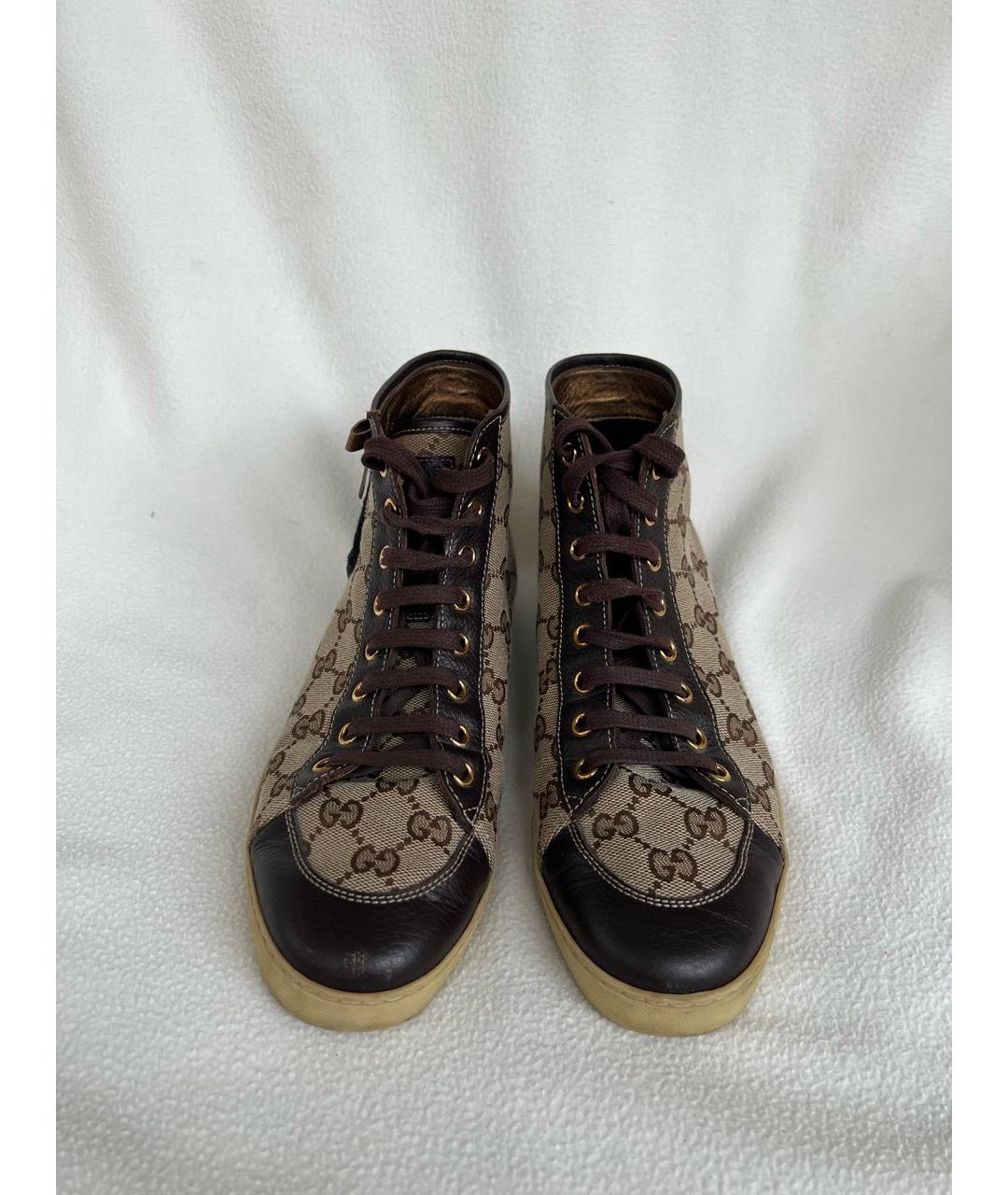GUCCI Коричневые кеды, фото 2