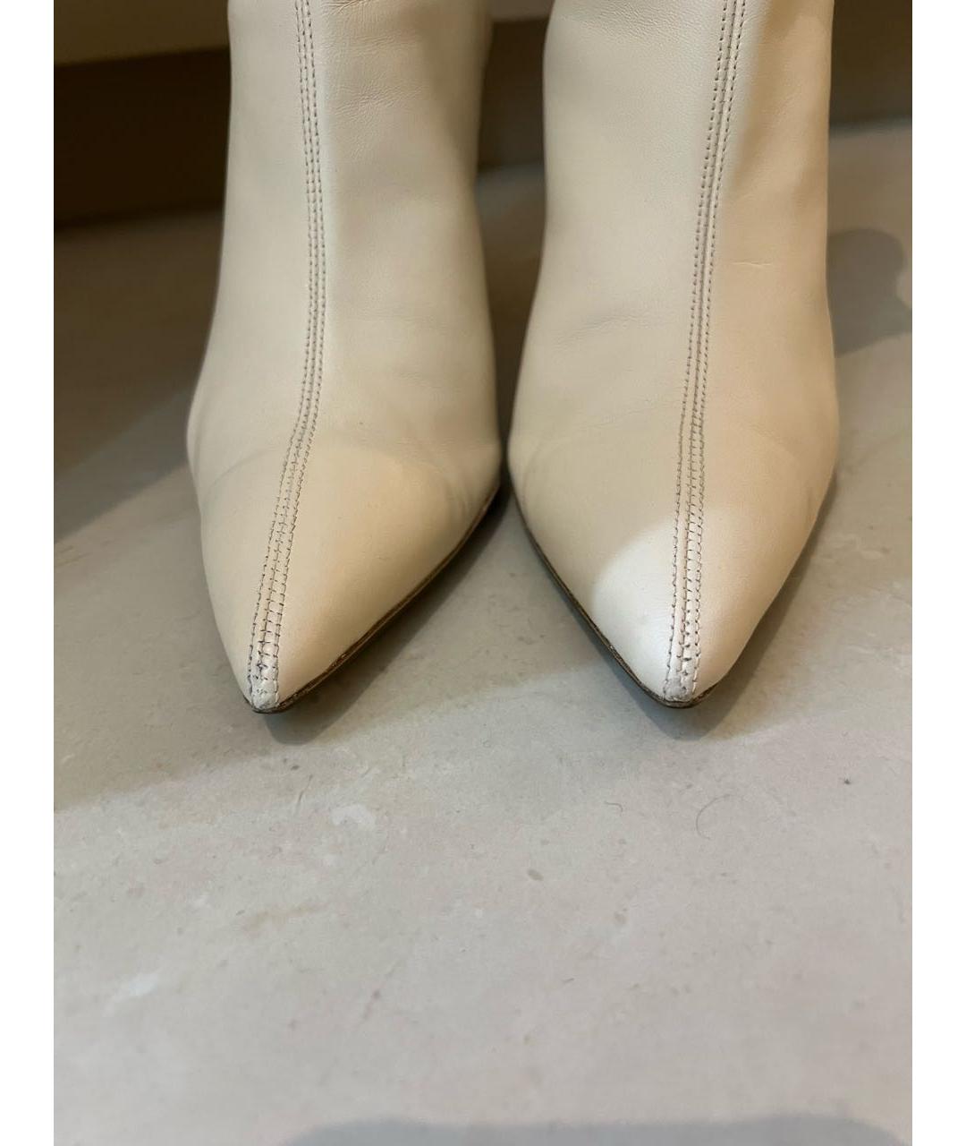 AQUAZZURA Белые кожаные ботильоны, фото 6