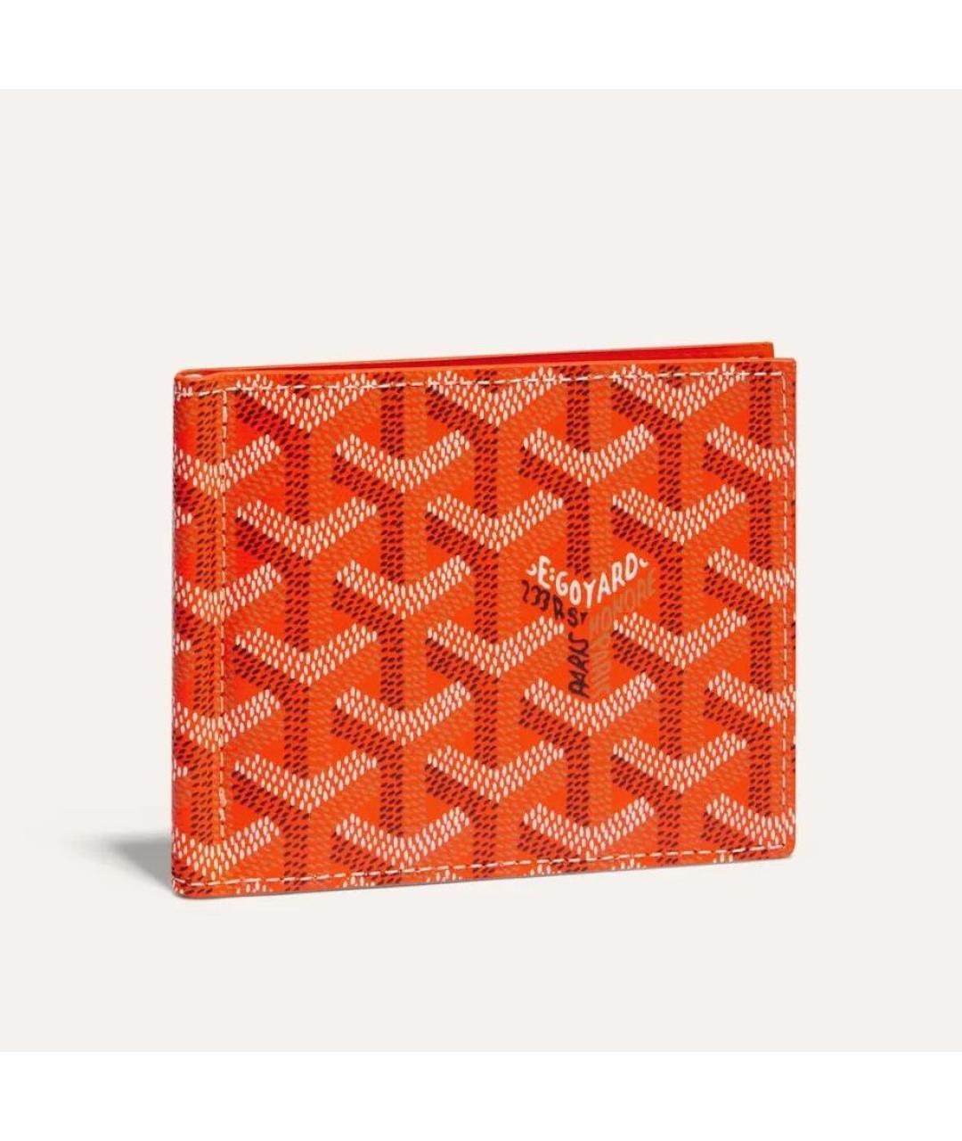 GOYARD Оранжевый кожаный кошелек, фото 4