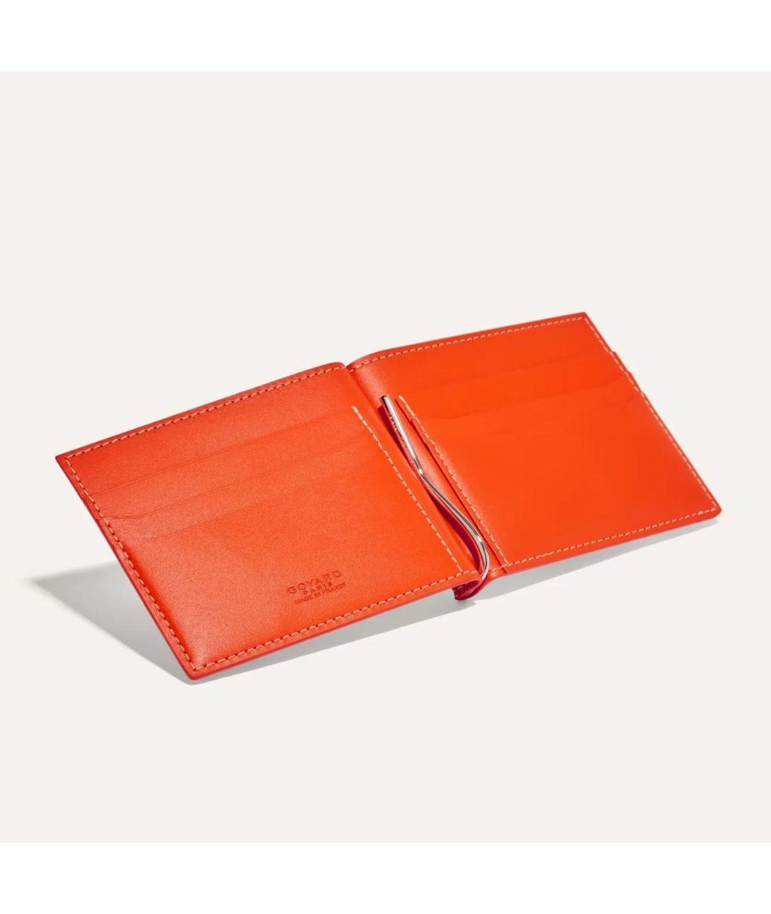 GOYARD Оранжевый кожаный кошелек, фото 2