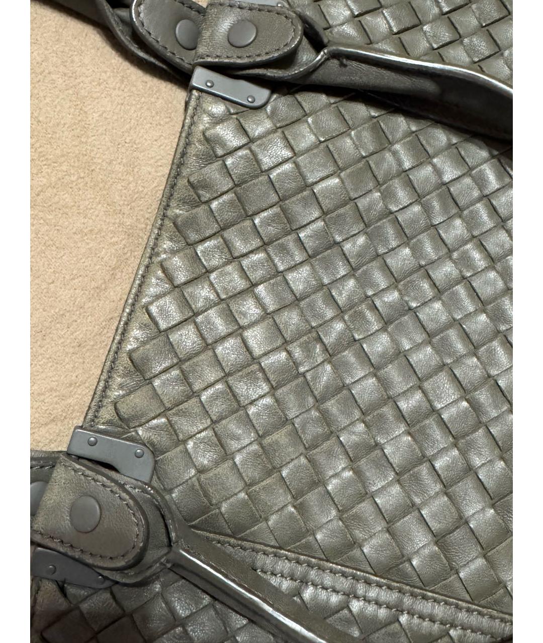 BOTTEGA VENETA Серая кожаная сумка тоут, фото 3