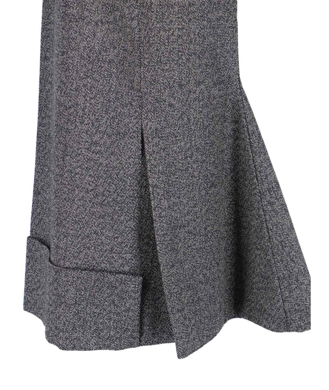 PRADA Серая шерстяная юбка миди, фото 5