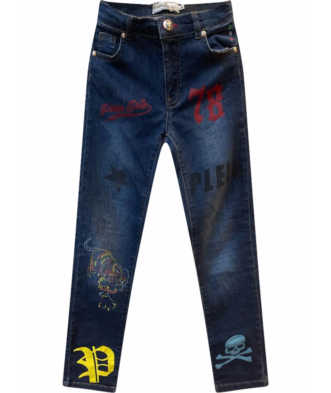 PHILIPP PLEIN Темно-синие деним детские джинсы, фото 1