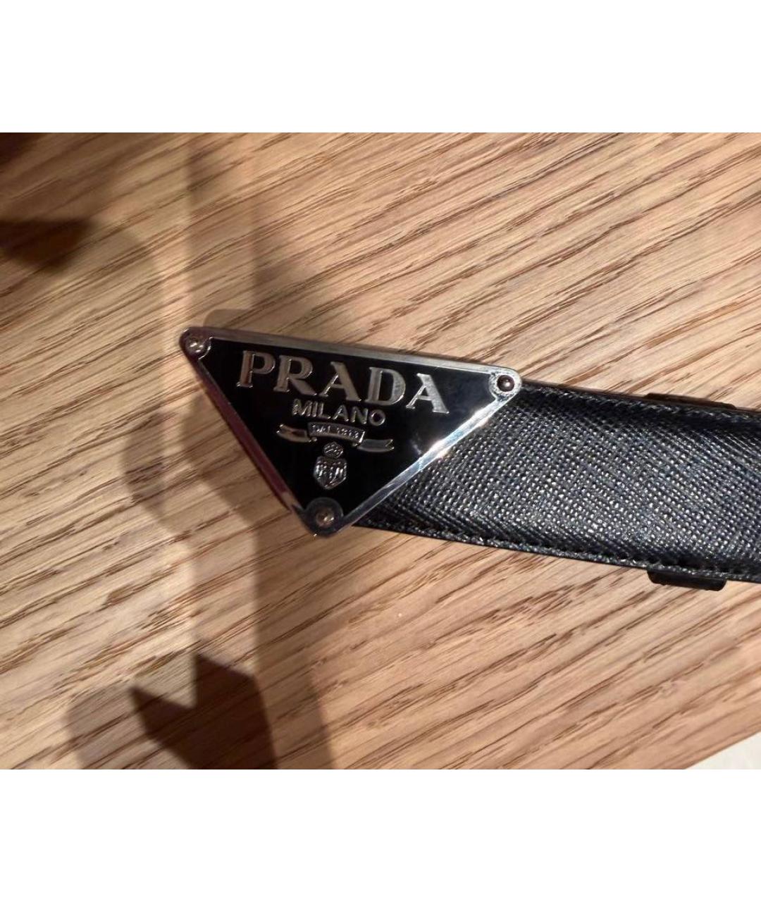PRADA Черный кожаный ремень, фото 2