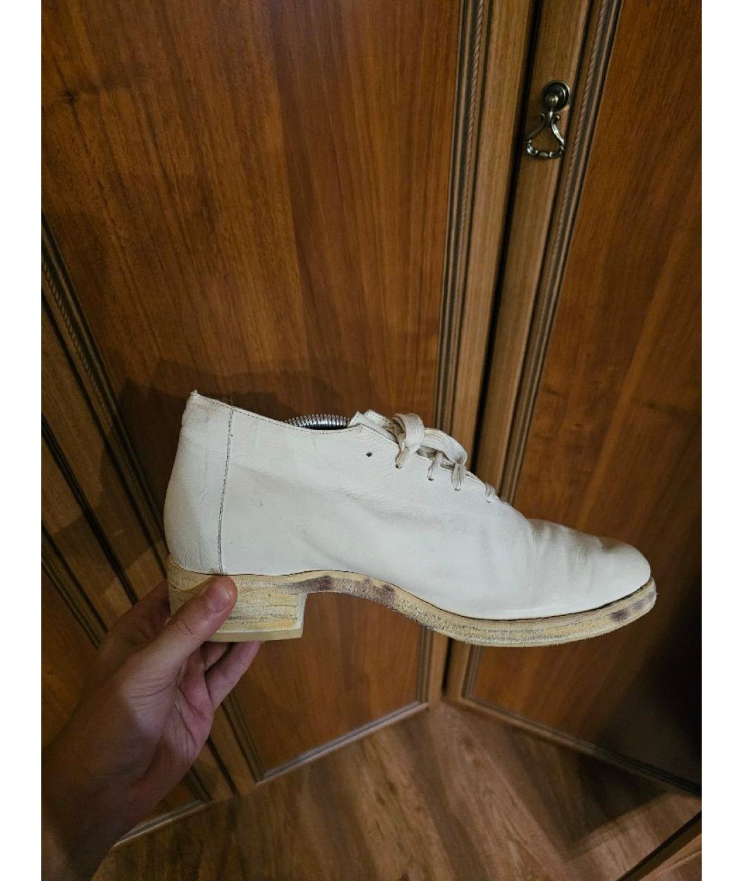 GUIDI Белые кожаные низкие ботинки, фото 9