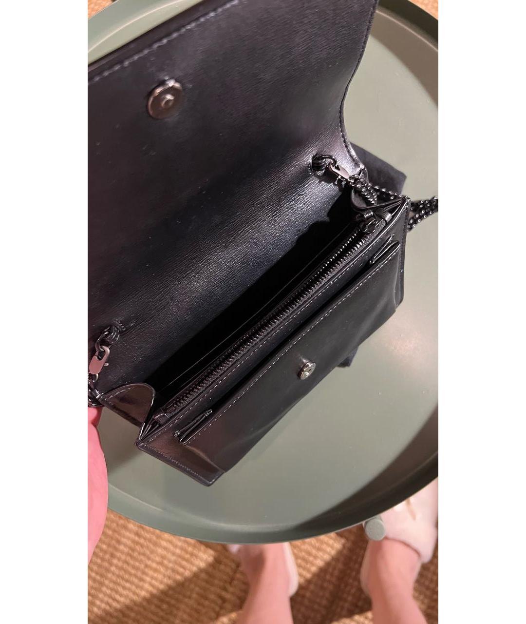 SAINT LAURENT Черная кожаная сумка через плечо, фото 4