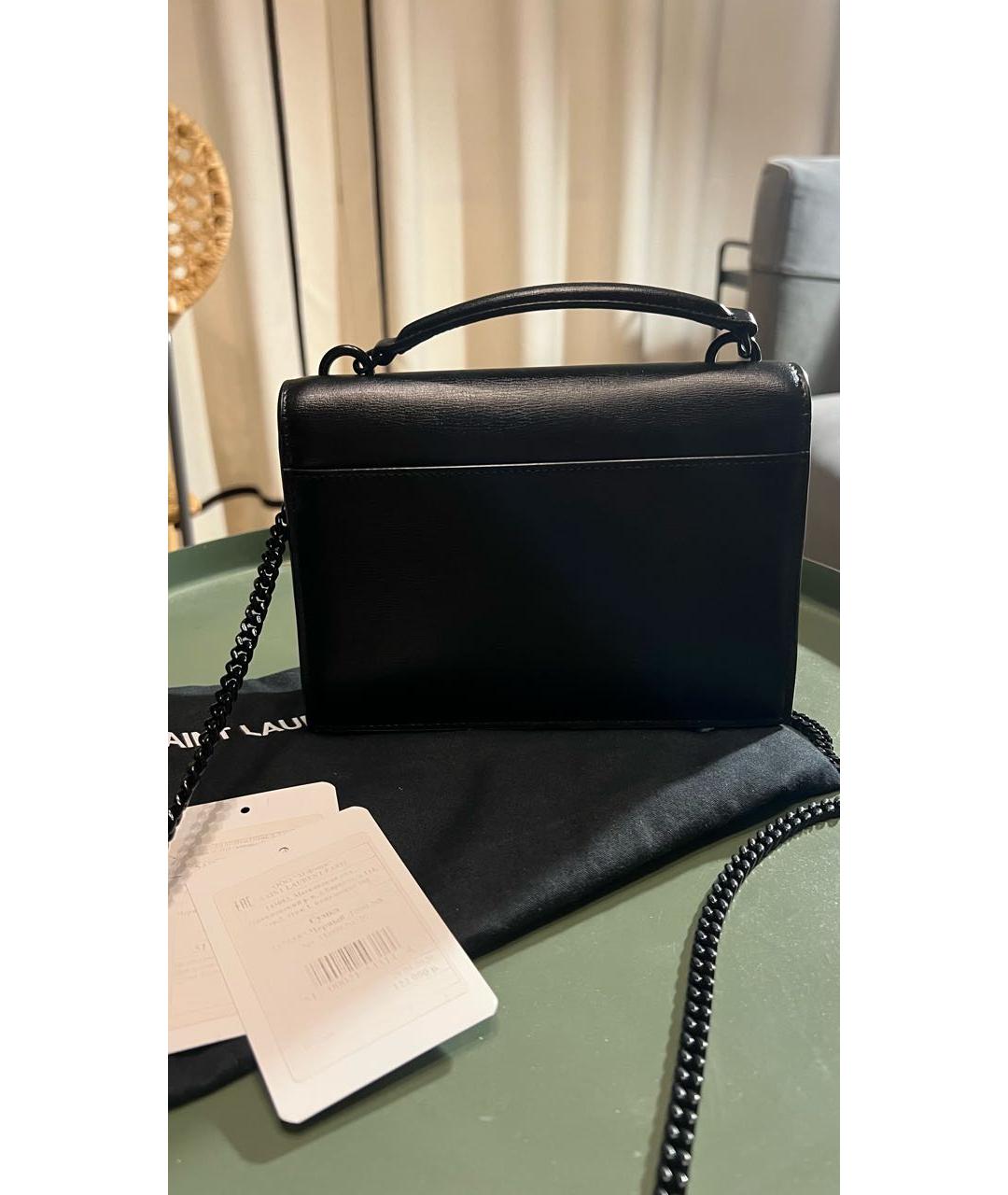 SAINT LAURENT Черная кожаная сумка через плечо, фото 3
