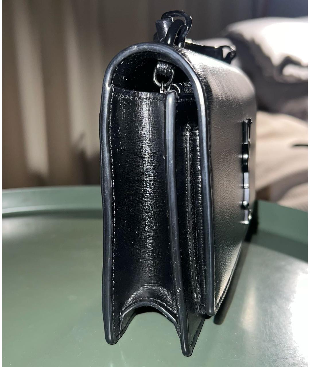 SAINT LAURENT Черная кожаная сумка через плечо, фото 2