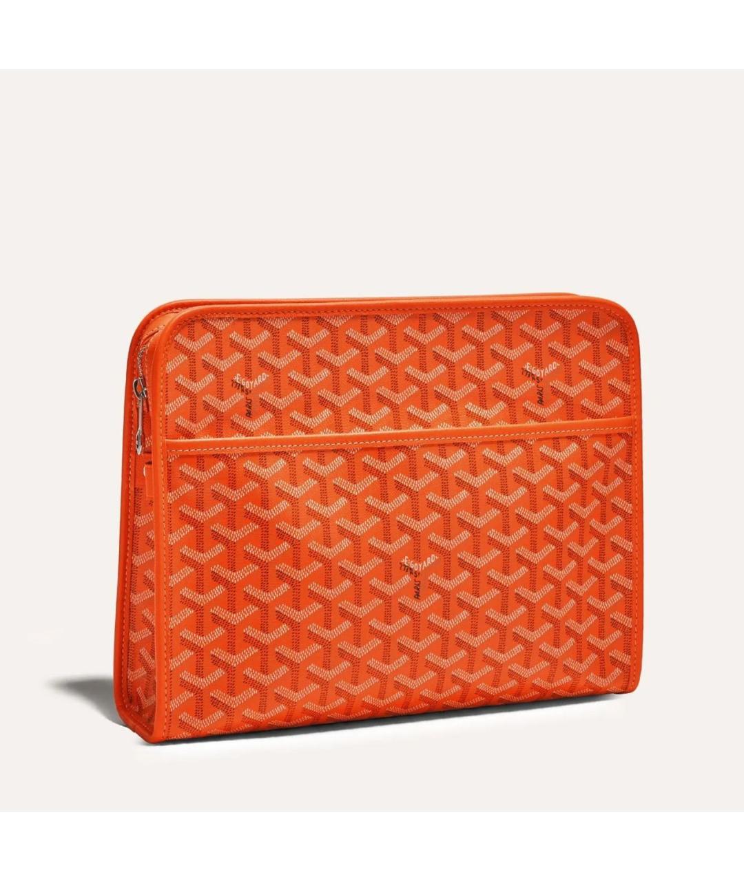 GOYARD Оранжевая кожаная барсетка, фото 3
