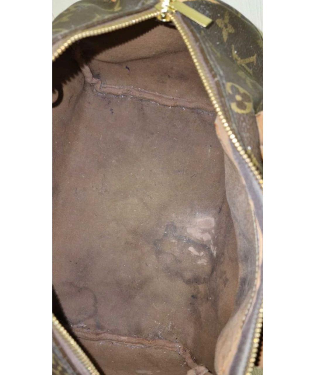 LOUIS VUITTON Коричневая кожаная сумка с короткими ручками, фото 7