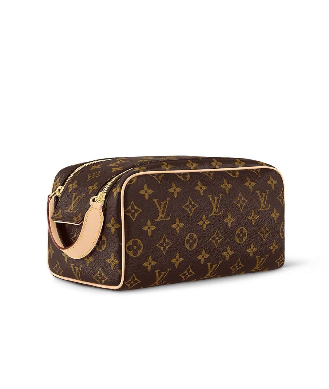 LOUIS VUITTON Коричневая кожаная косметичка, фото 2