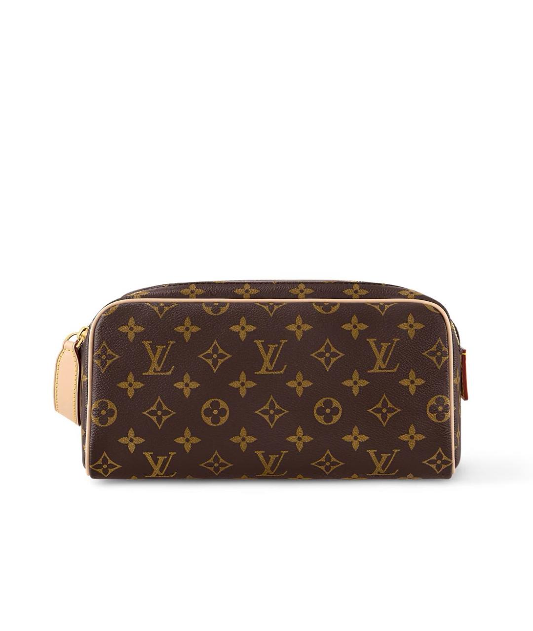 LOUIS VUITTON Коричневая кожаная косметичка, фото 5