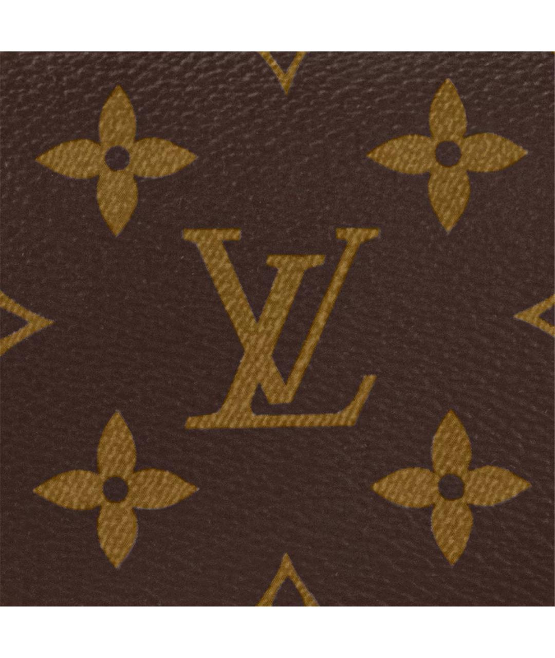 LOUIS VUITTON Коричневая кожаная косметичка, фото 4