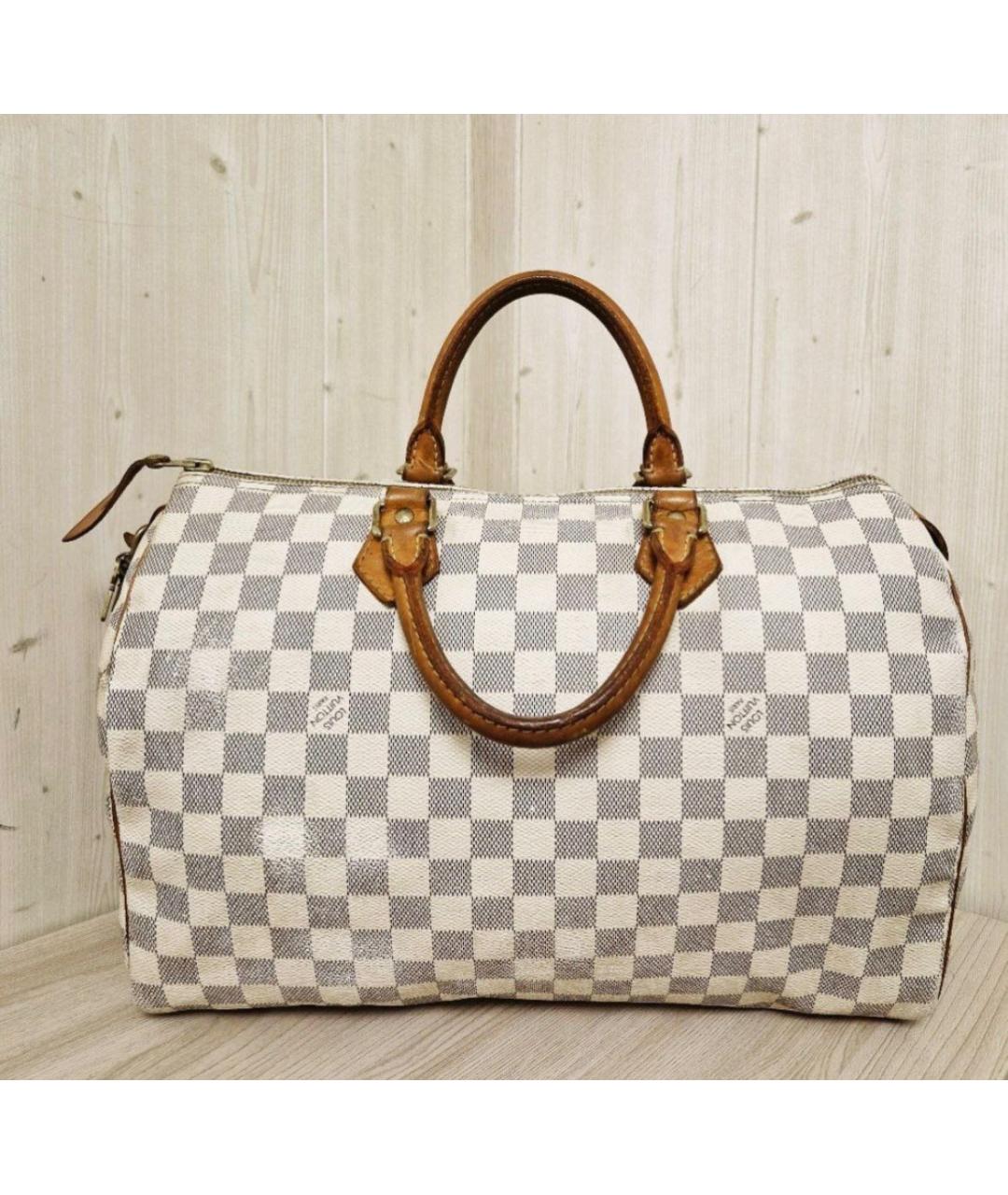 LOUIS VUITTON Белая кожаная сумка с короткими ручками, фото 9