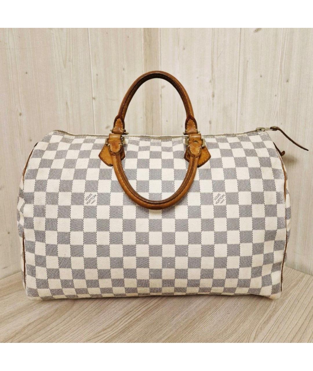 LOUIS VUITTON Белая кожаная сумка с короткими ручками, фото 2