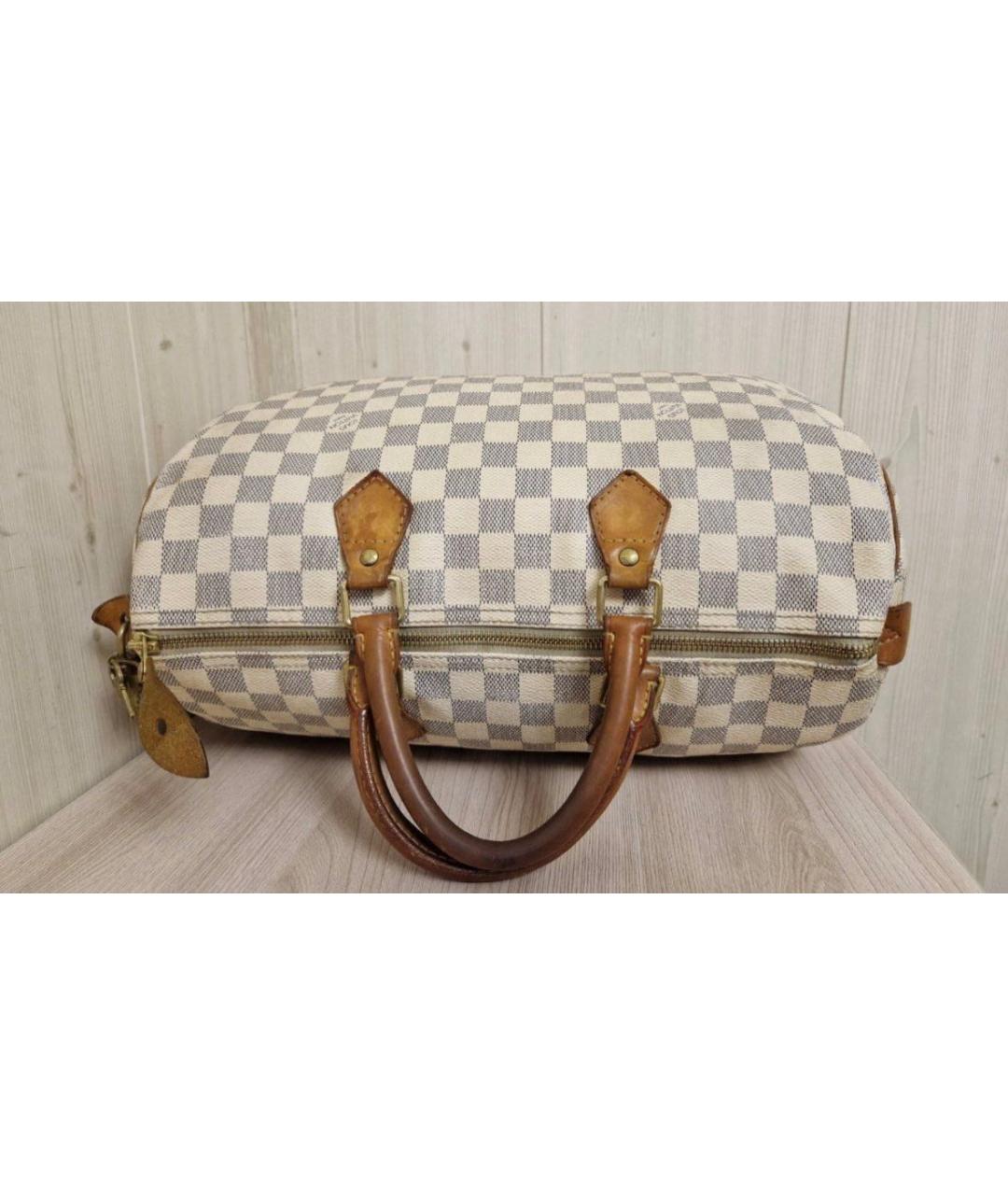 LOUIS VUITTON Белая кожаная сумка с короткими ручками, фото 3