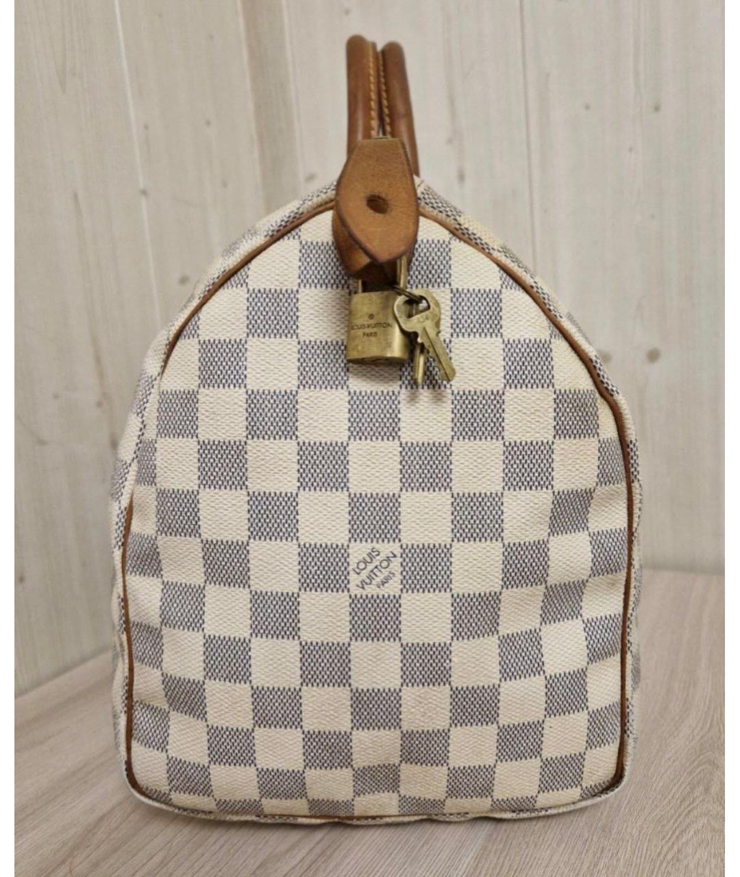 LOUIS VUITTON Белая кожаная сумка с короткими ручками, фото 5