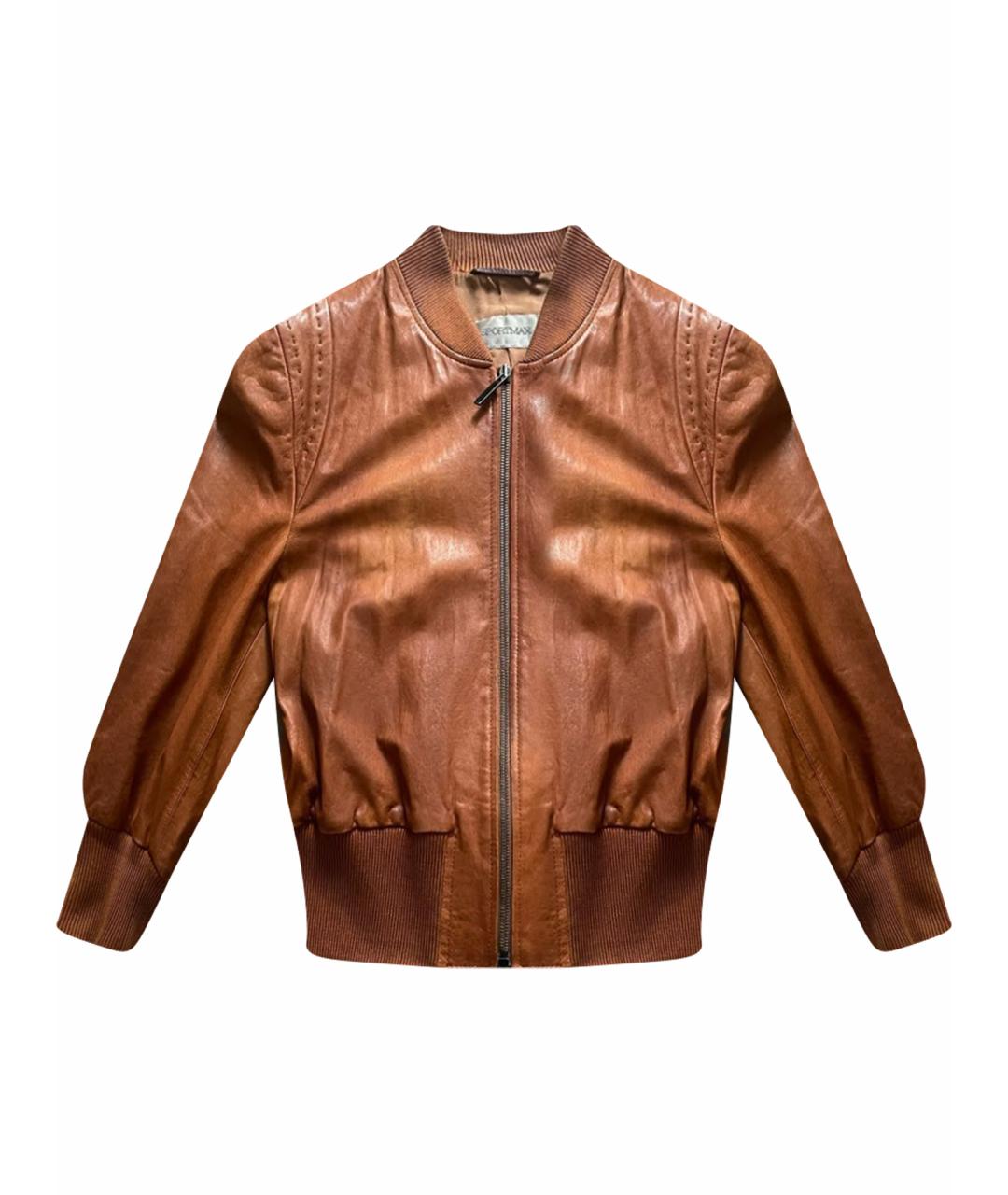 SPORTMAX Коричневая кожаная куртка, фото 1