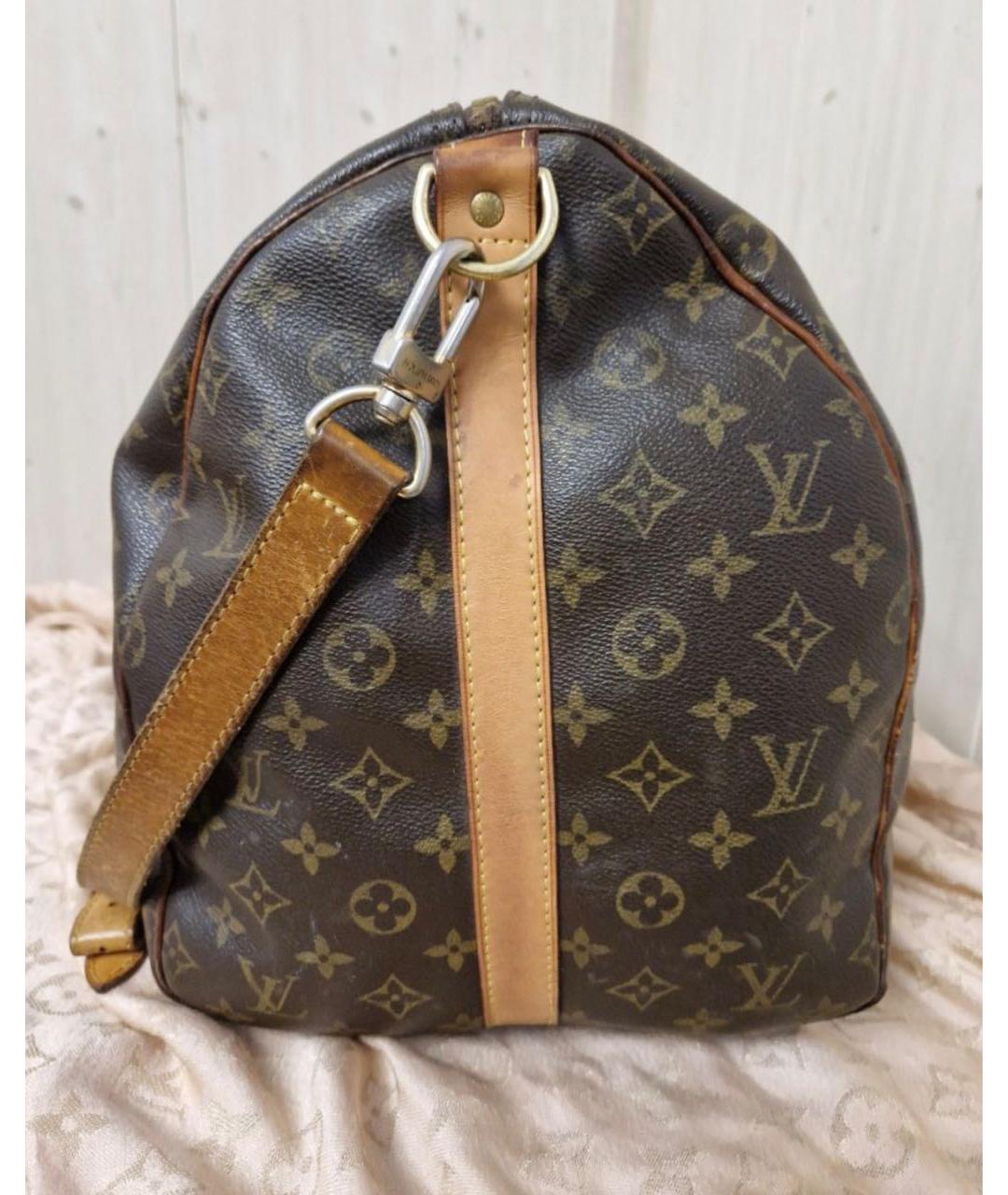 LOUIS VUITTON Коричневая кожаная дорожная/спортивная сумка, фото 4