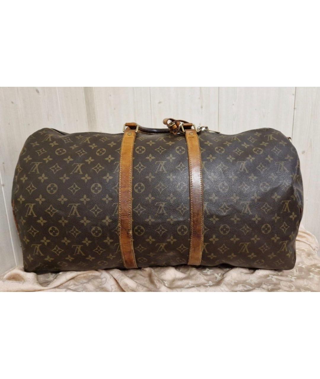 LOUIS VUITTON Коричневая кожаная дорожная/спортивная сумка, фото 2