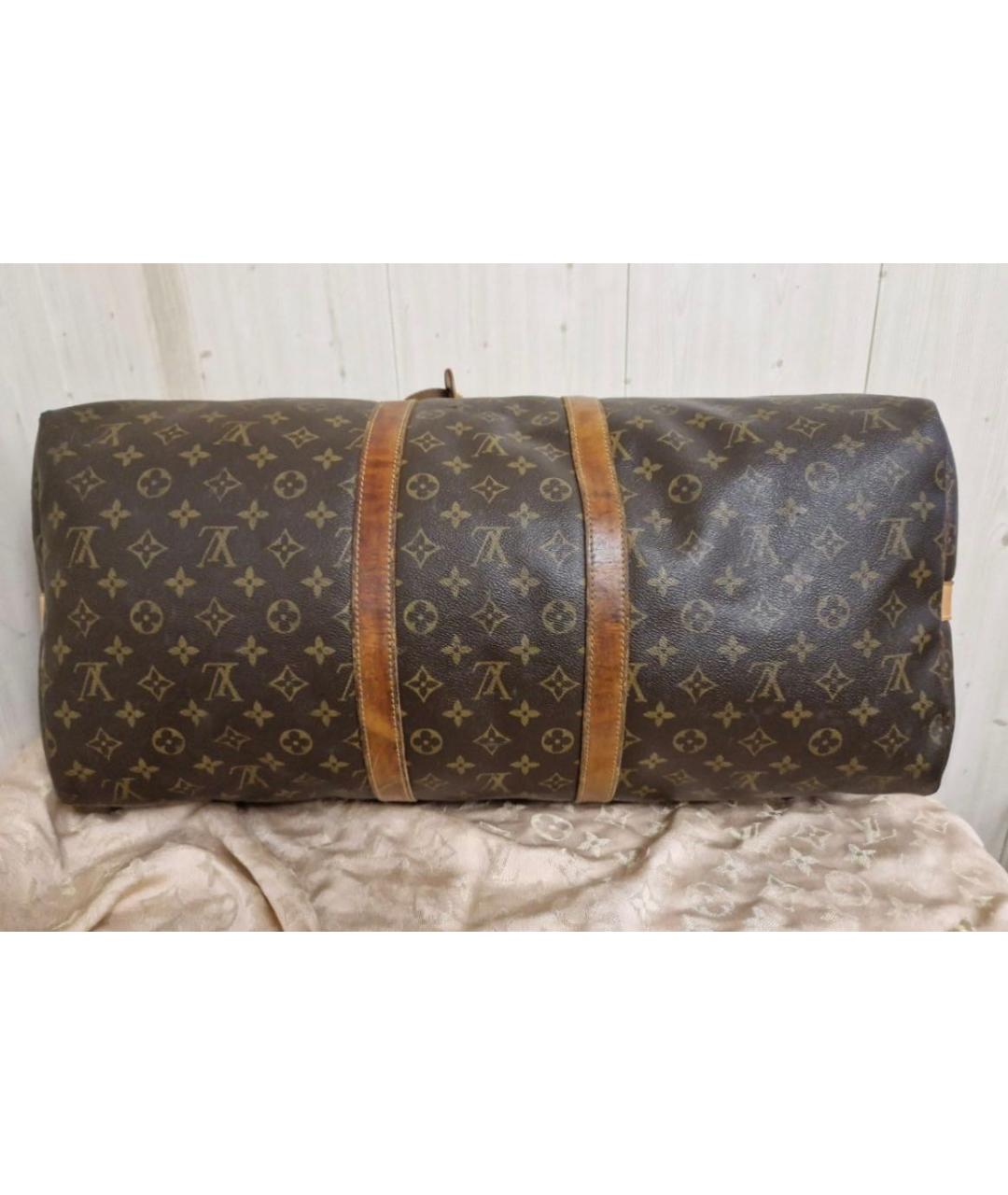 LOUIS VUITTON Коричневая кожаная дорожная/спортивная сумка, фото 5