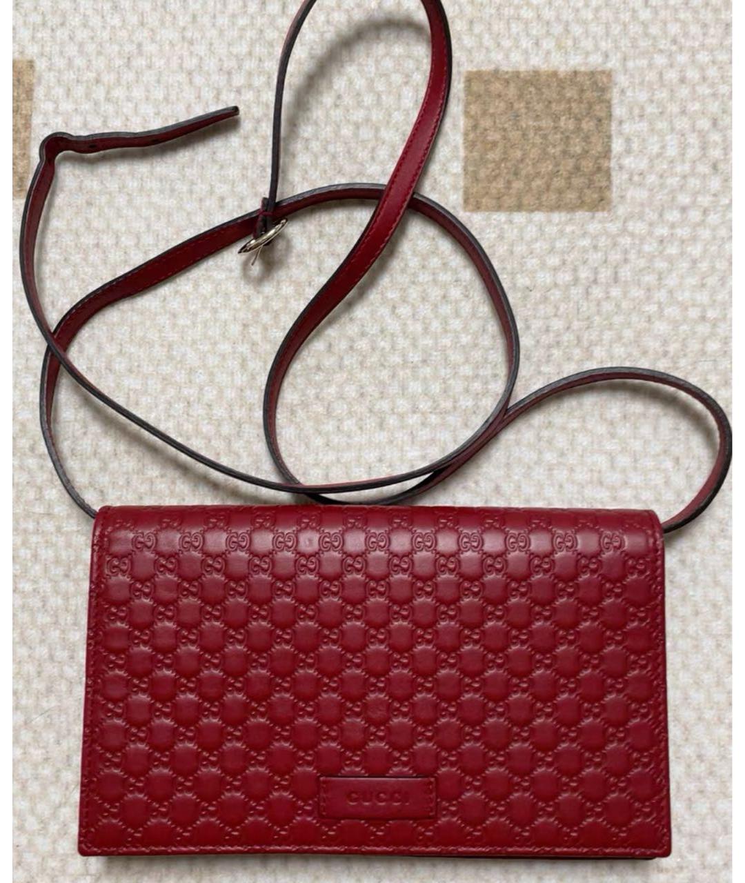GUCCI Красная кожаная сумка через плечо, фото 2
