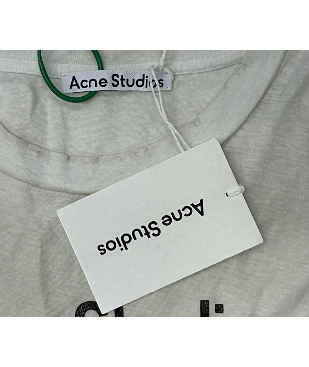 ACNE STUDIOS Бежевая хлопковая футболка, фото 3