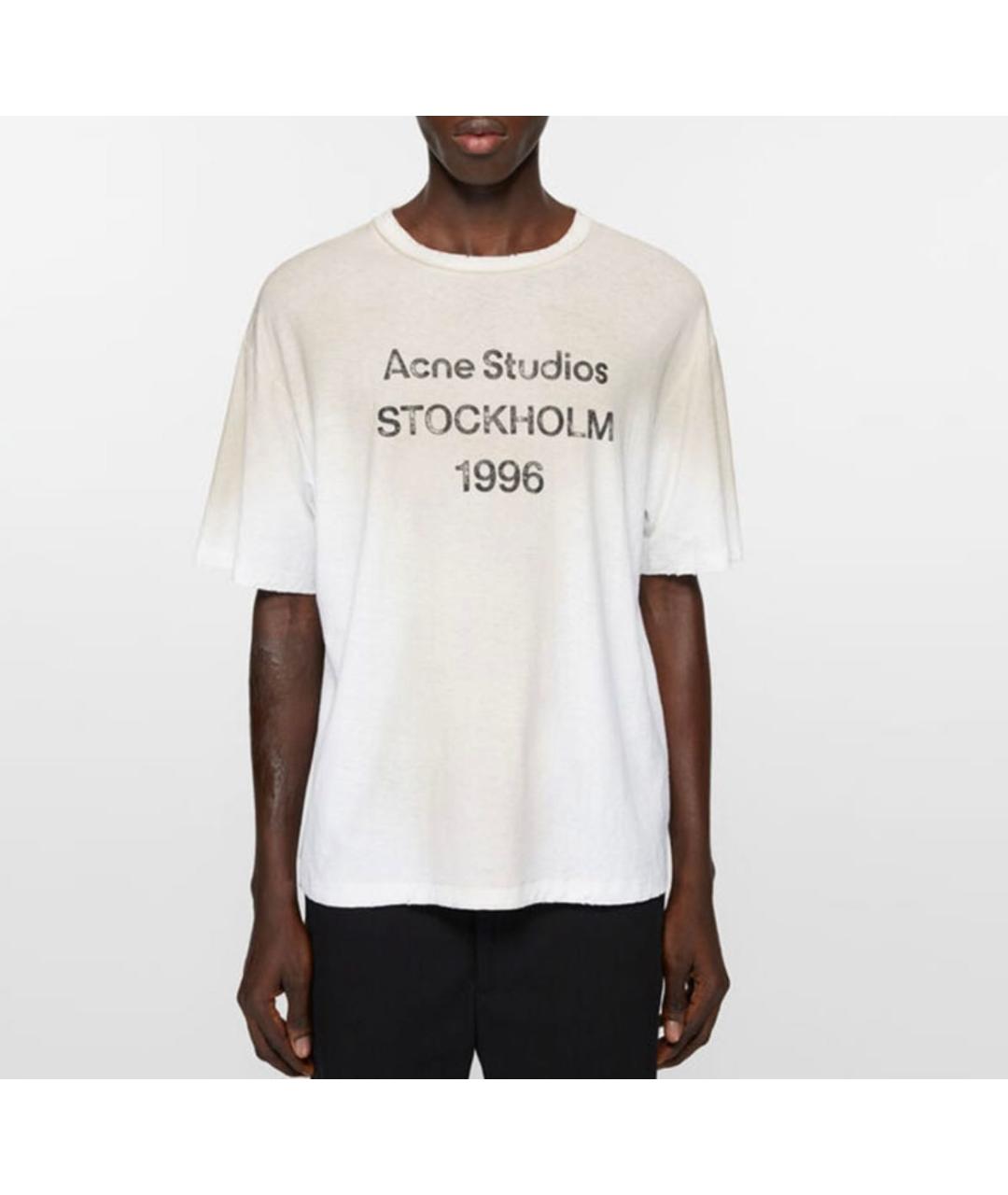 ACNE STUDIOS Бежевая хлопковая футболка, фото 2