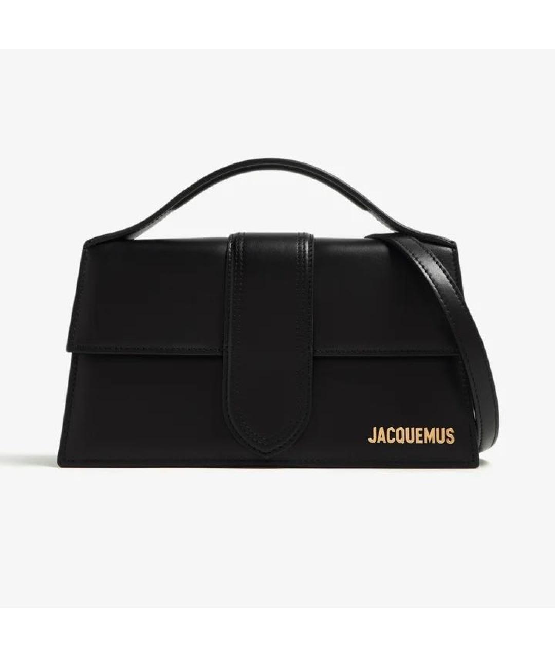 JACQUEMUS Черная кожаная сумка с короткими ручками, фото 8