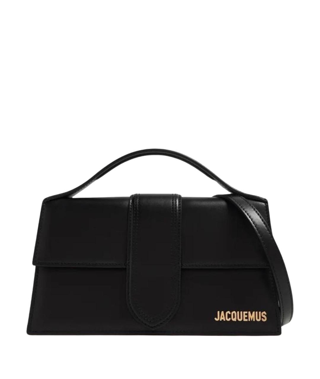 JACQUEMUS Черная кожаная сумка с короткими ручками, фото 1