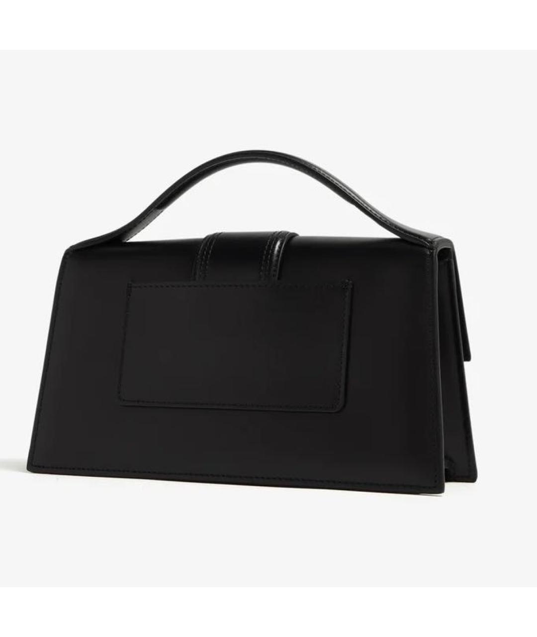 JACQUEMUS Черная кожаная сумка с короткими ручками, фото 3