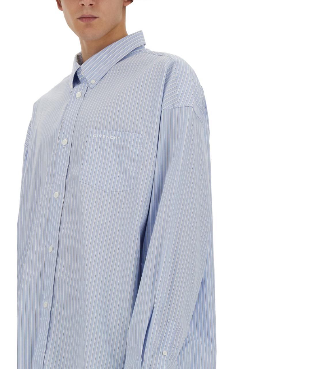 GIVENCHY Голубая хлопковая кэжуал рубашка, фото 4
