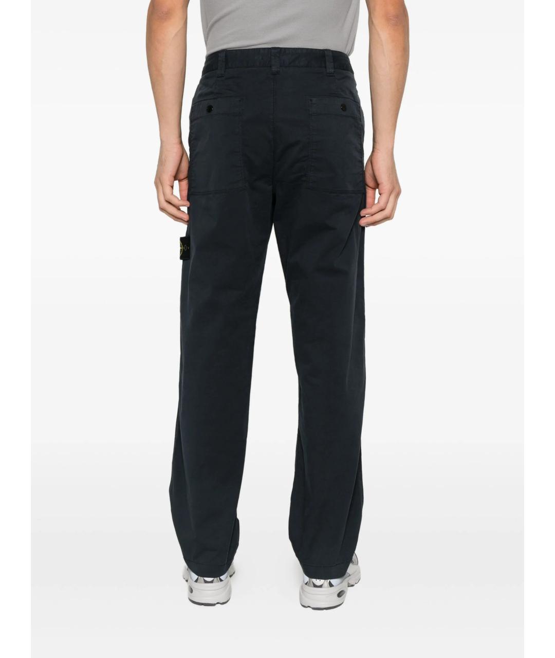 STONE ISLAND Синие хлопковые повседневные брюки, фото 4