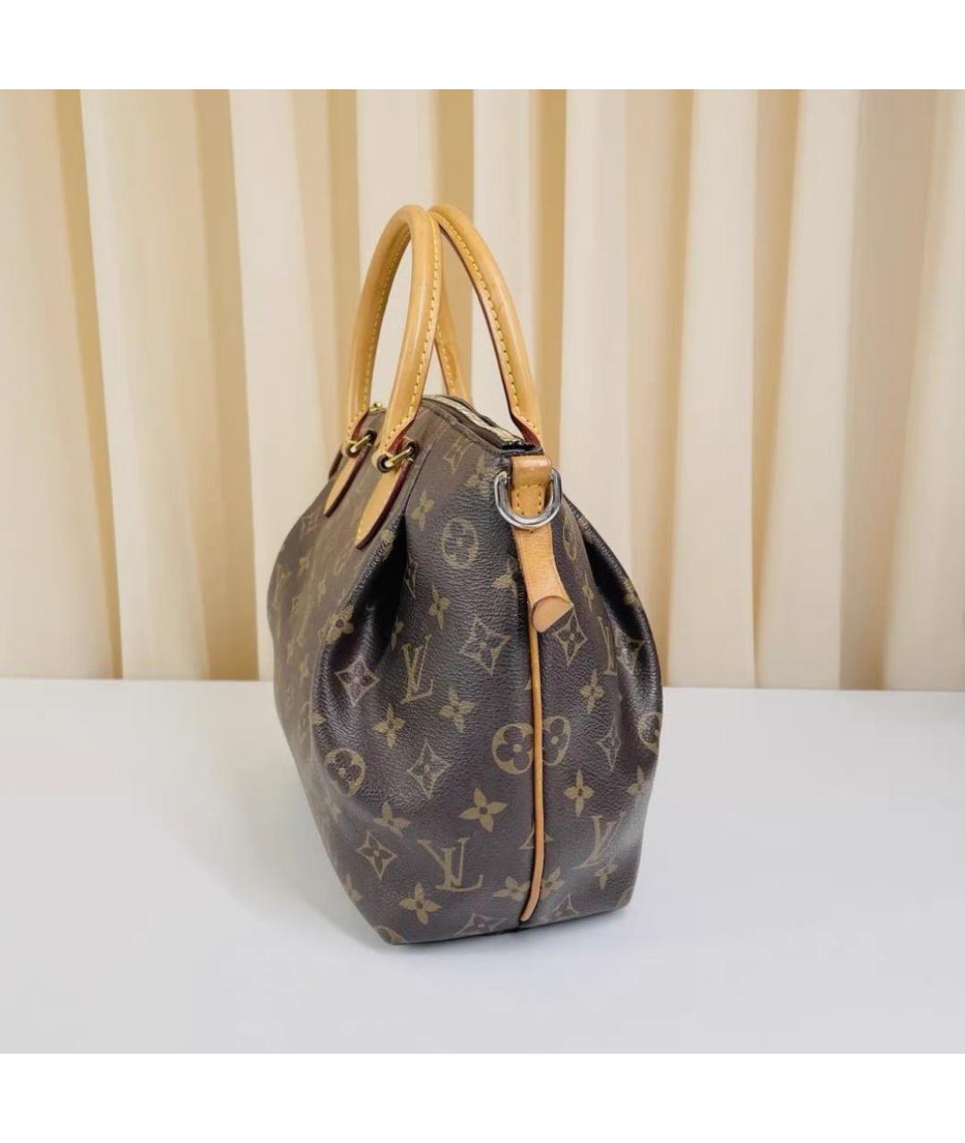 LOUIS VUITTON Коричневая кожаная сумка через плечо, фото 4