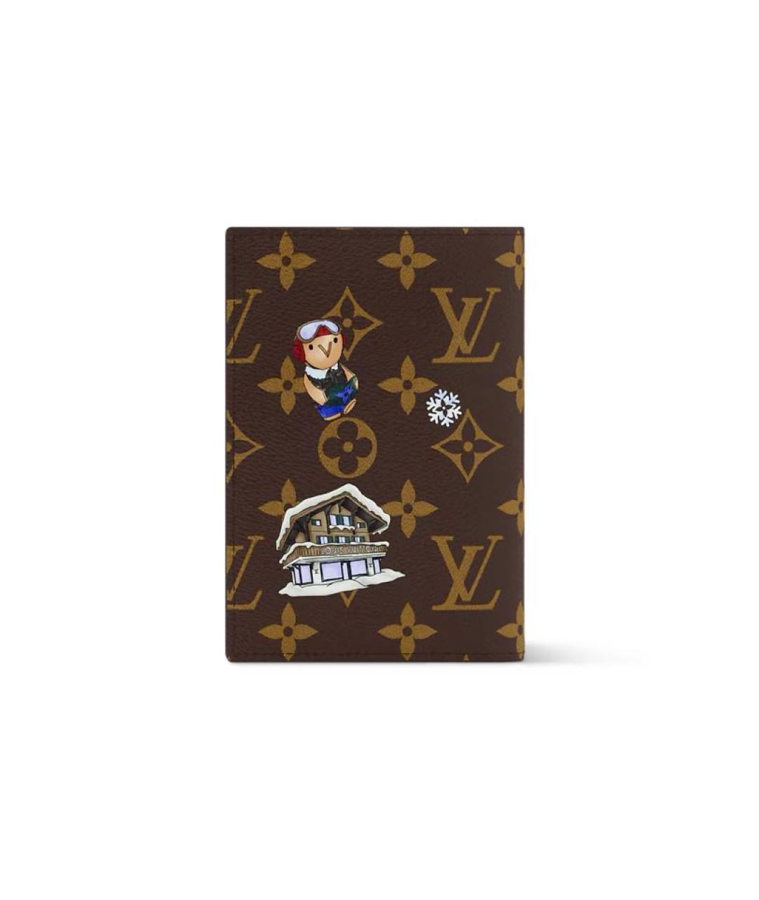 LOUIS VUITTON Коричневая кожаная визитница, фото 3