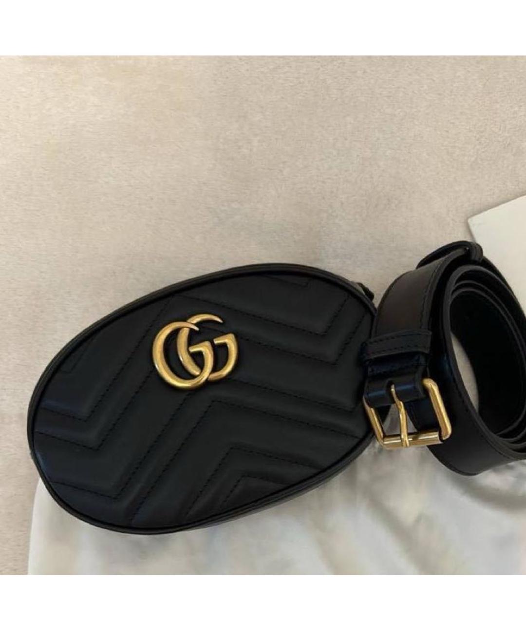 GUCCI Черная кожаная поясная сумка, фото 7