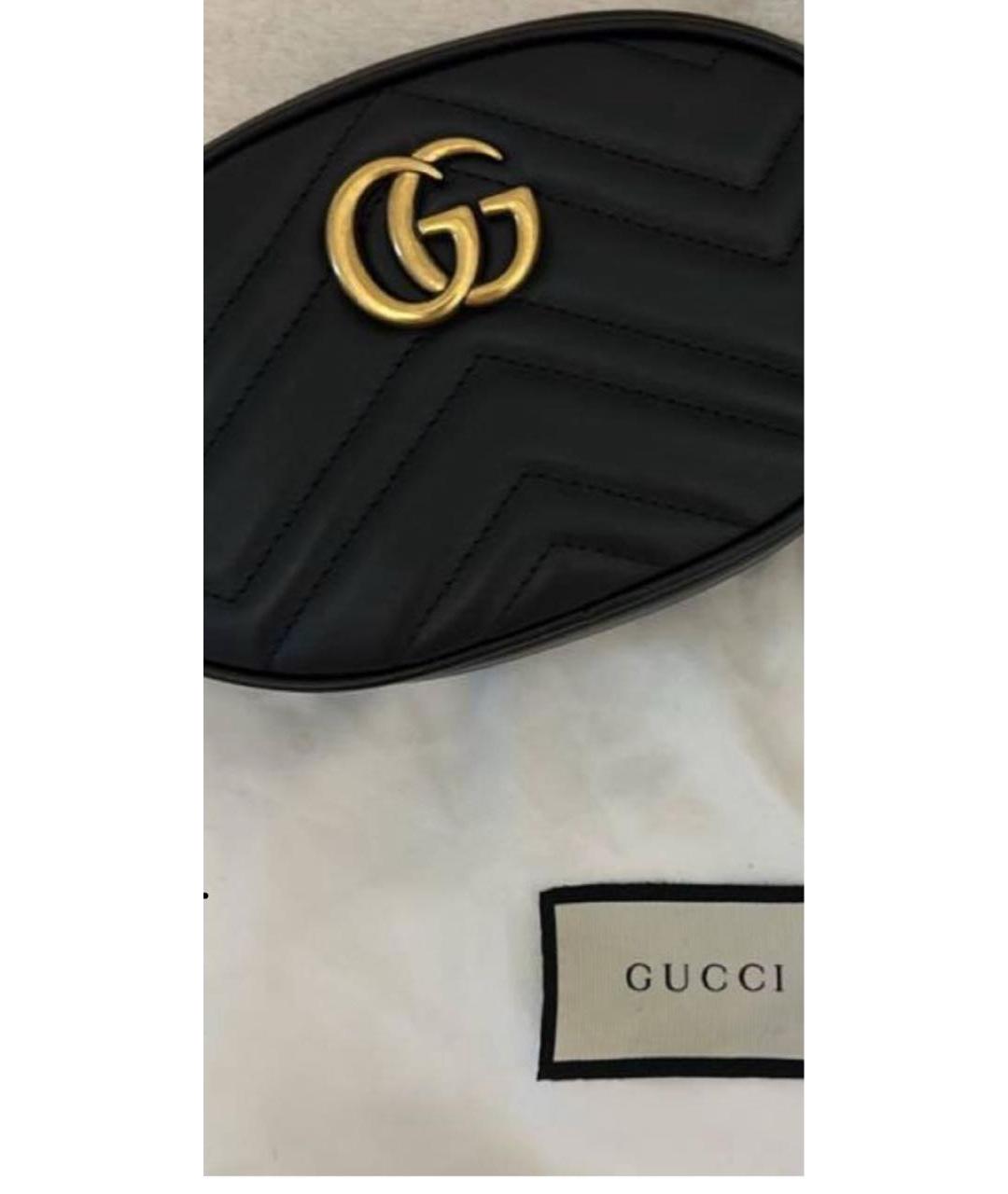 GUCCI Черная кожаная поясная сумка, фото 5