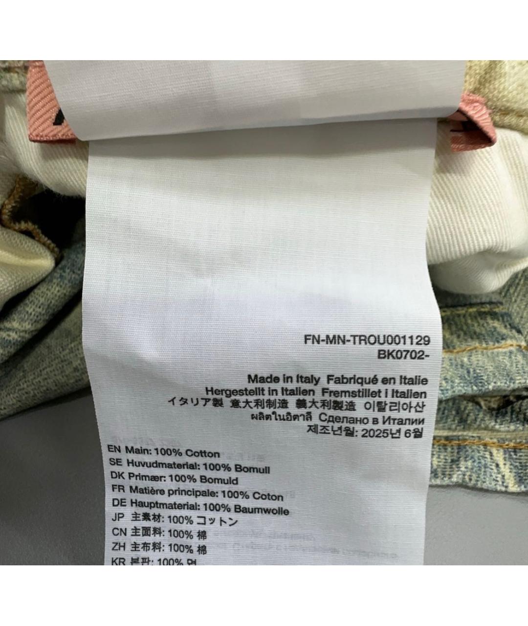 ACNE STUDIOS Голубые хлопковые прямые джинсы, фото 3