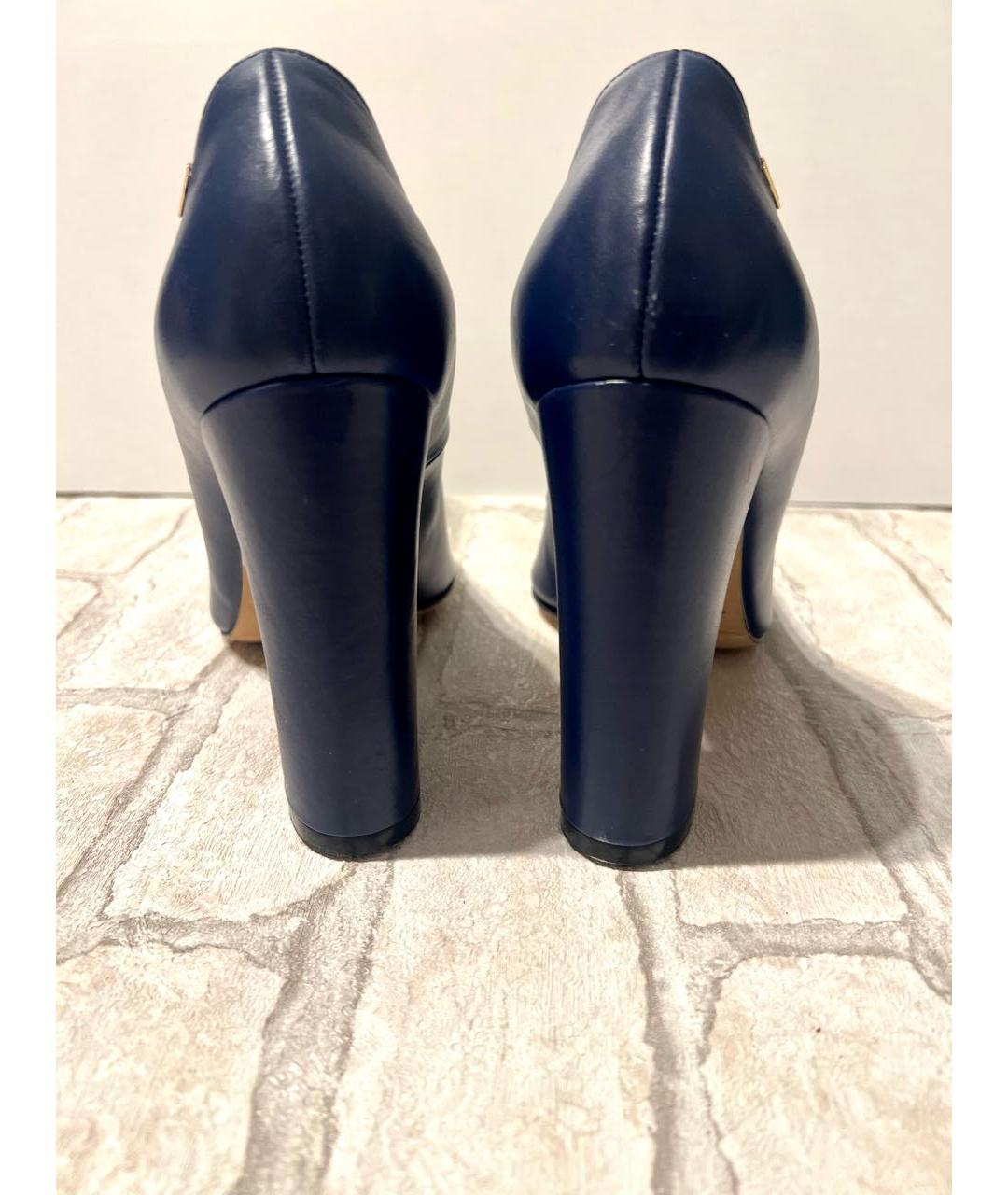 ELISABETTA FRANCHI Синие кожаные туфли, фото 3