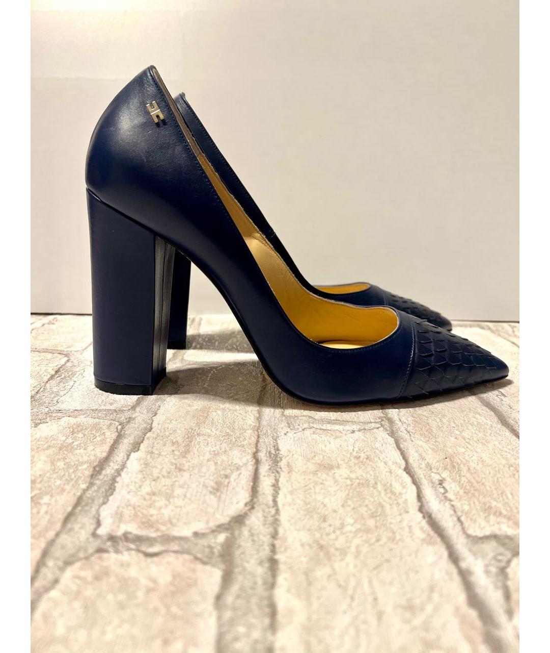 ELISABETTA FRANCHI Синие кожаные туфли, фото 8