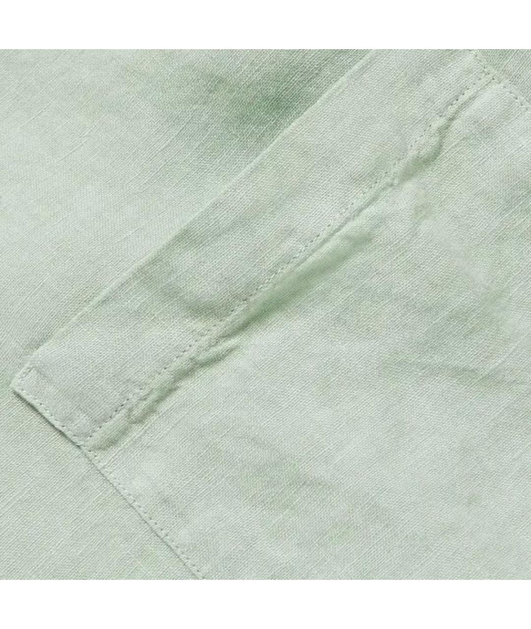 LORO PIANA Зеленая льняная кэжуал рубашка, фото 4