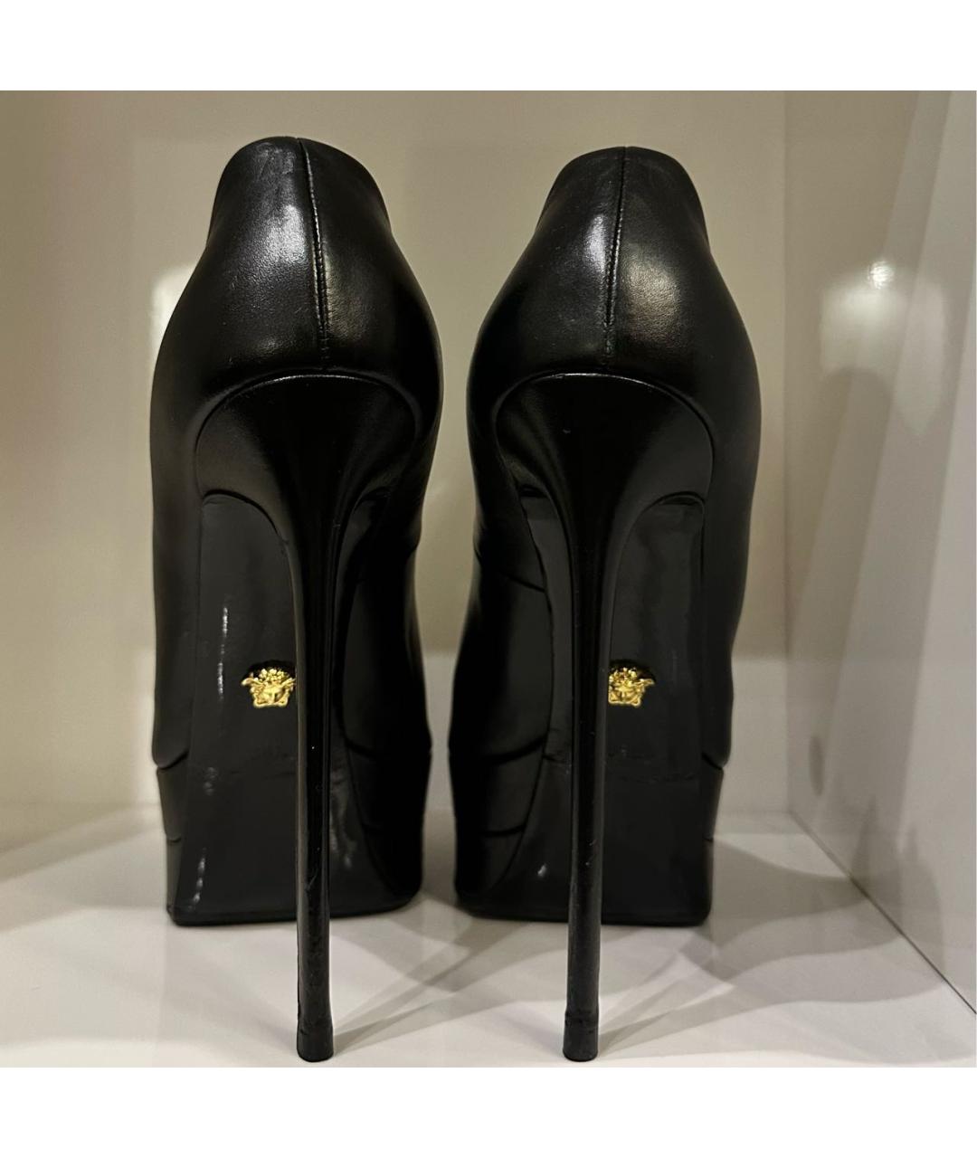 VERSACE COLLECTION Черные кожаные туфли, фото 4