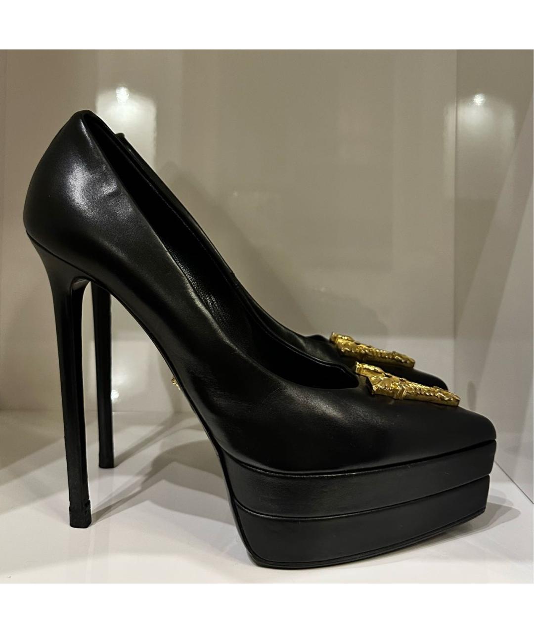 VERSACE COLLECTION Черные кожаные туфли, фото 9