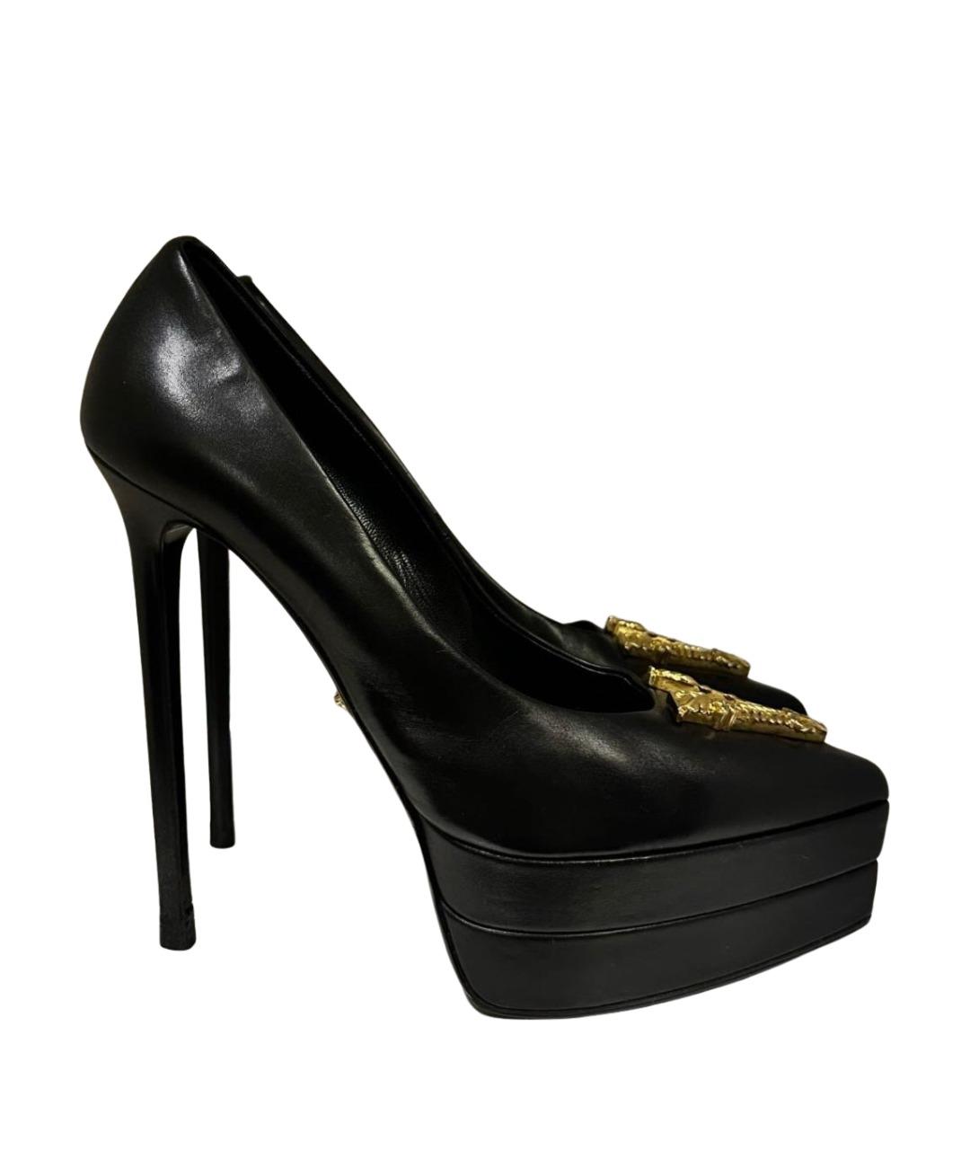 VERSACE COLLECTION Черные кожаные туфли, фото 1