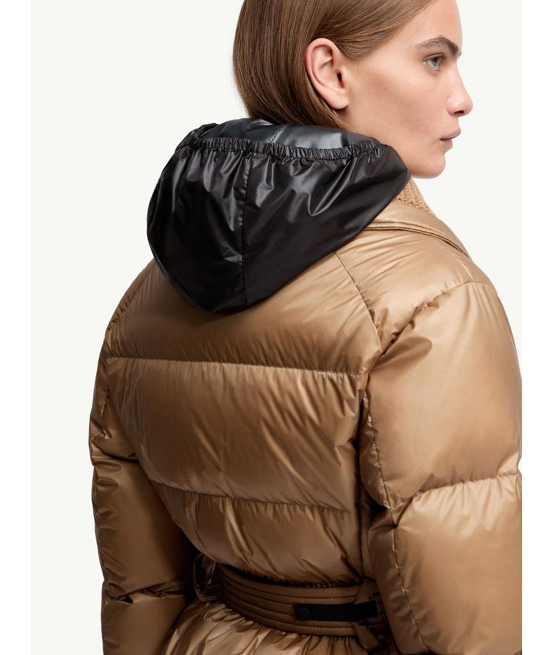 MONCLER Бежевый синтетический пуховик, фото 6