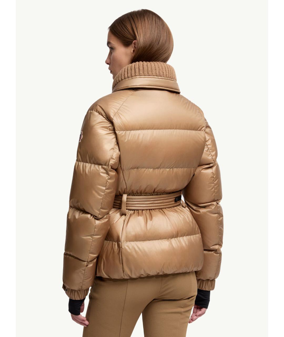 MONCLER Бежевый синтетический пуховик, фото 4